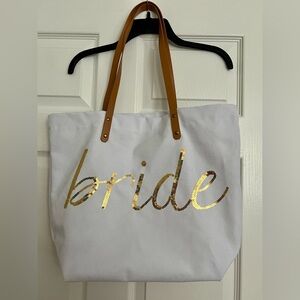 Bride Canvas Tote with Pocket